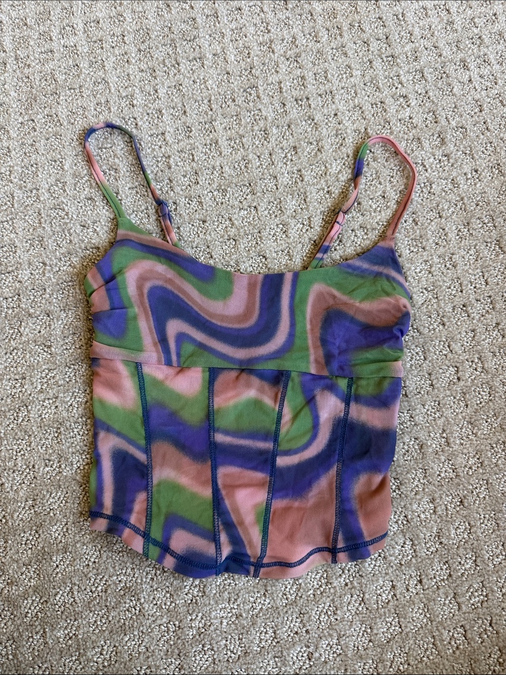 Urban Outfitters Swirl-Print Cami in Purple, Green & Pink
